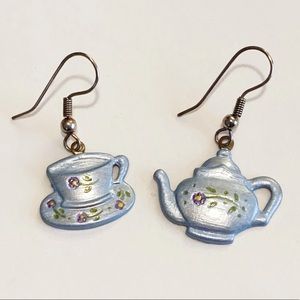 Sweet Enamel Teapot & Tea Cup Earrings